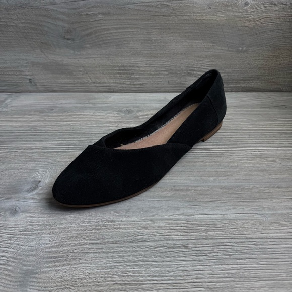 TOMS suede Elegant Women's black suede ballet Flats size 10 - Picture 1 of 10